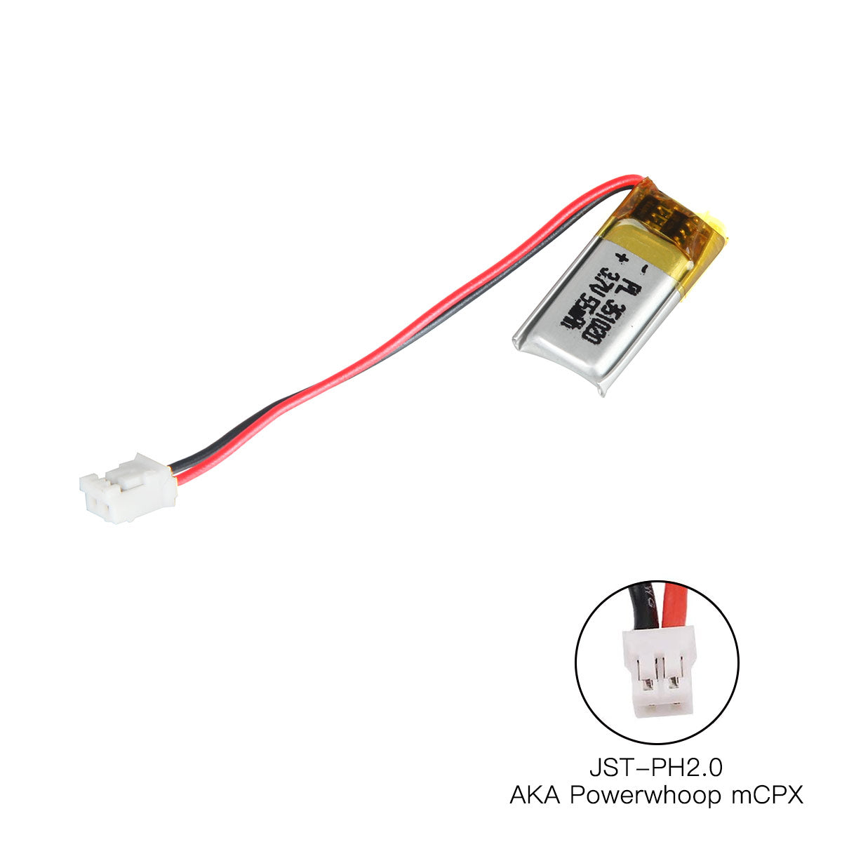 YDL 3.7V 55mAh 351020/351120 充電式リチウムポリマー電池 長さ 22mm