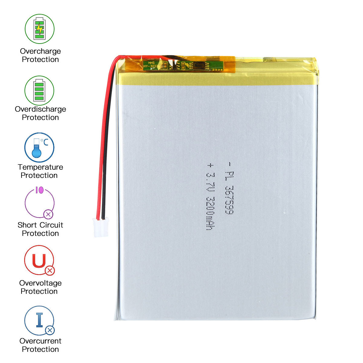 3.7V 3200mAh 367599 Rechargeable Lithium Polymer Battery