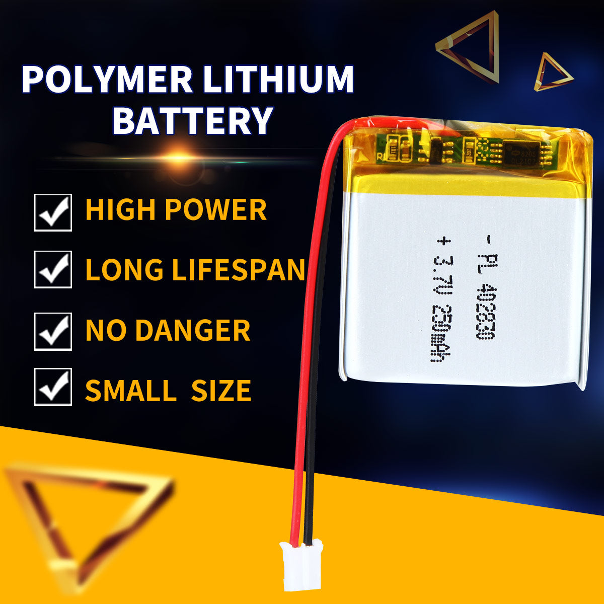 3.7V 250mAh 402830 Rechargeable Lithium Polymer Battery