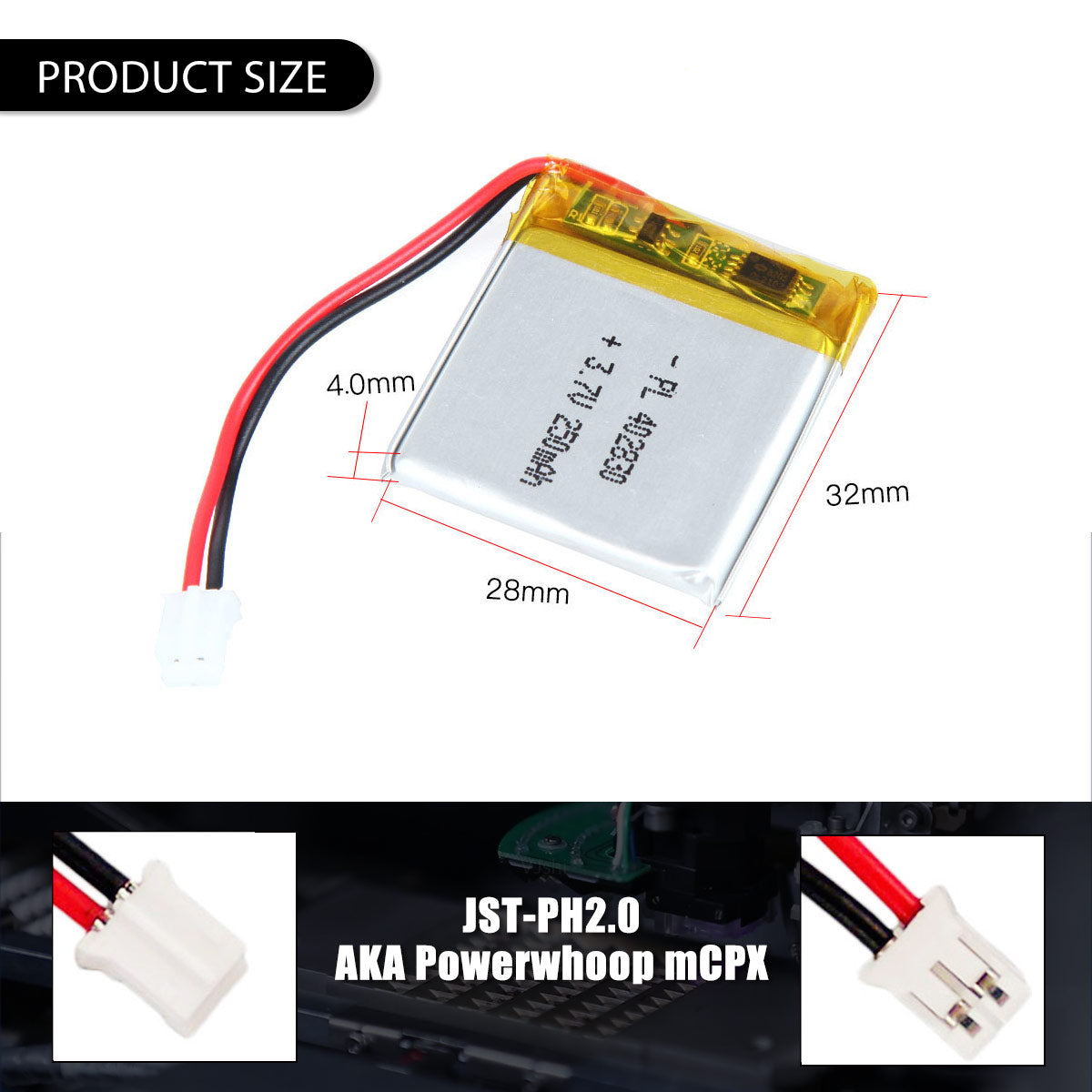3.7V 250mAh 402830 充電式リチウムポリマー電池