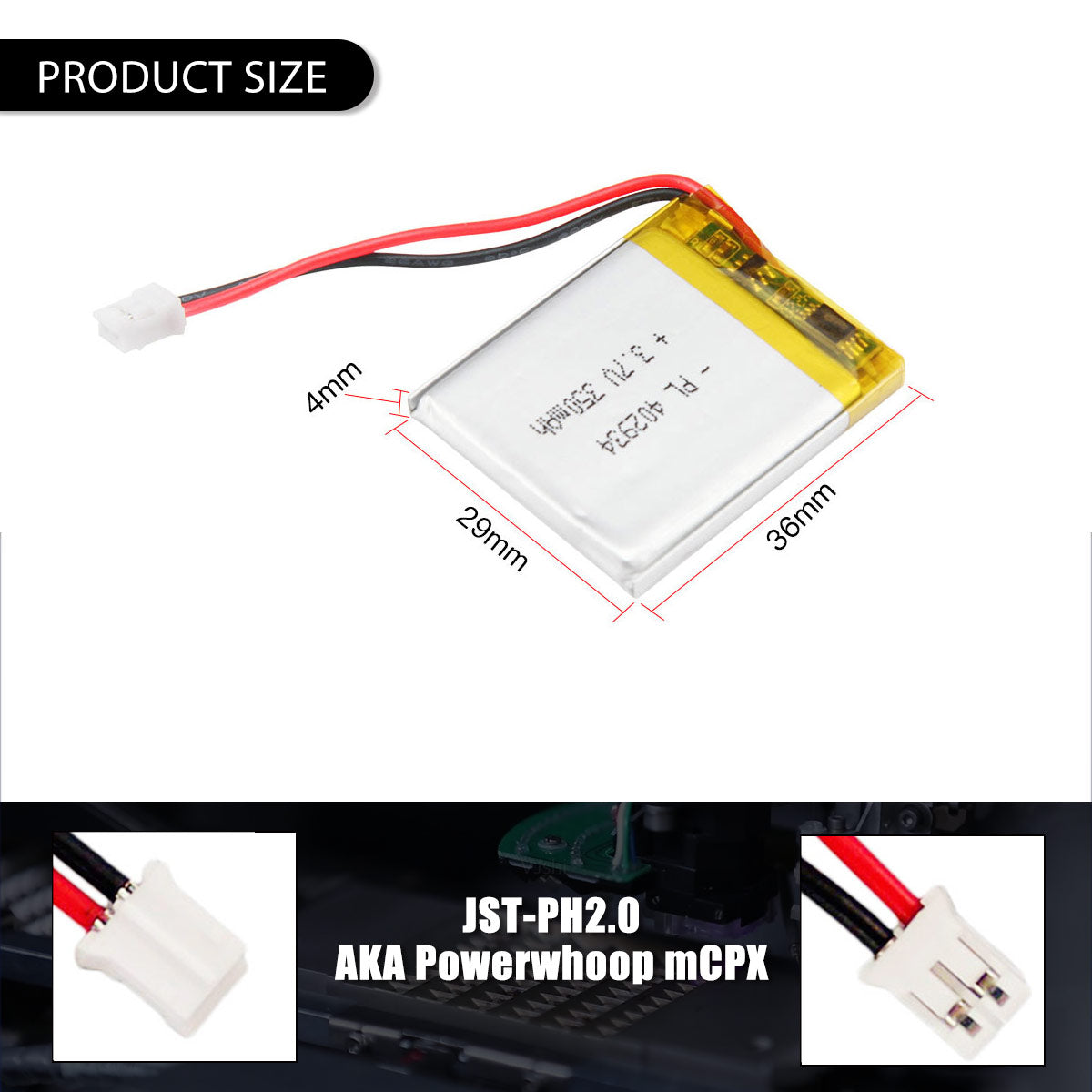 3.7V 350mAh 402934 充電式リチウムポリマー電池