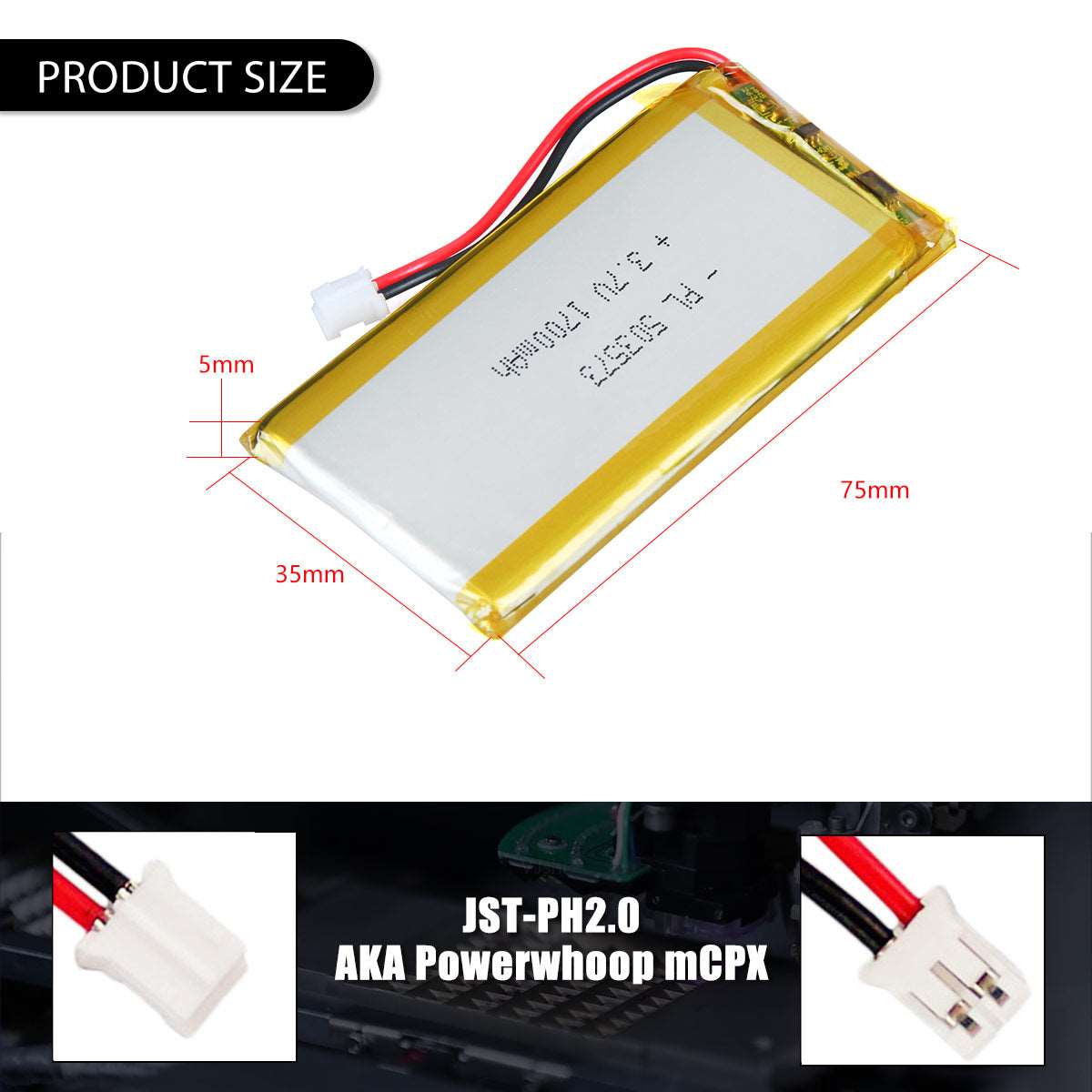 US free ship 3.7V 1700mAh 503573 Lithium Polymer Ion Rechargeable Li-Po Battery