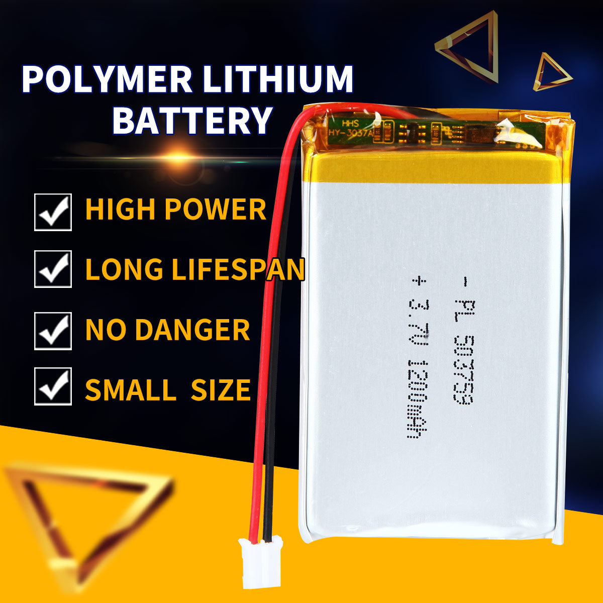 3.7V 503759 1200mAh 재충전용 리튬 중합체 건전지 길이 61mm
