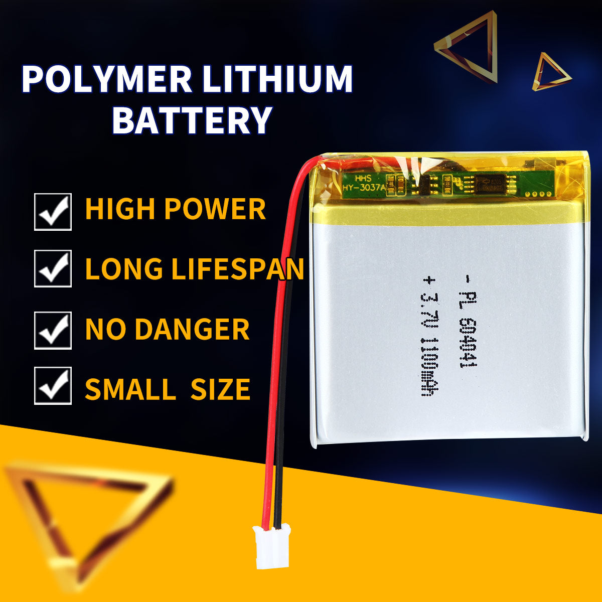 3.7V 1100mAh 604041 재충전용 리튬 중합체 건전지 길이 43mm