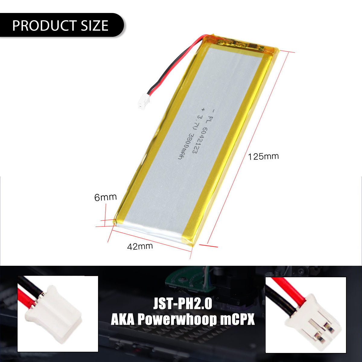 3.7V 3800mAh 6042123 재충전용 리튬 중합체 건전지 길이 125mm