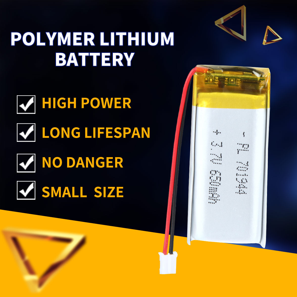 3.7V 701944 650mAh 재충전용 리튬 중합체 건전지 길이 46mm