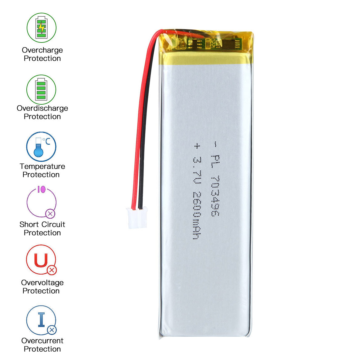 3.7V 2600mAh 703496 充電式リチウムポリマー電池