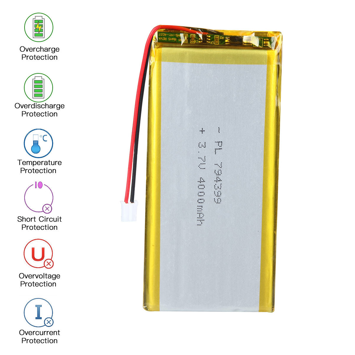 3.7V 4000mAh 794399 充電式リチウムポリマー電池