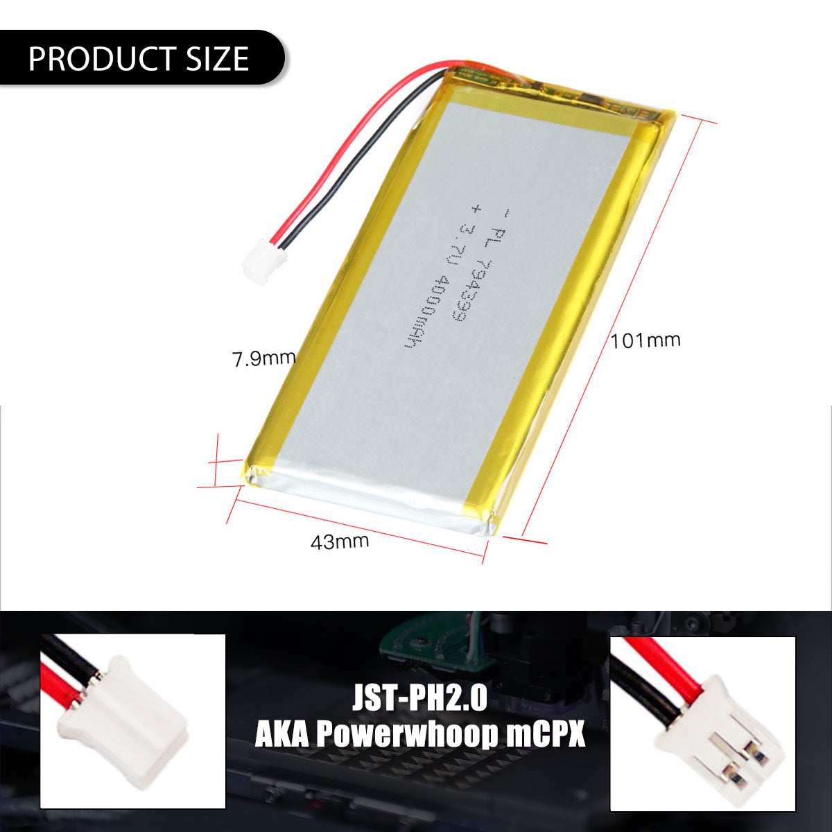 3.7V 4000mAh 794399 充電式リチウムポリマー電池