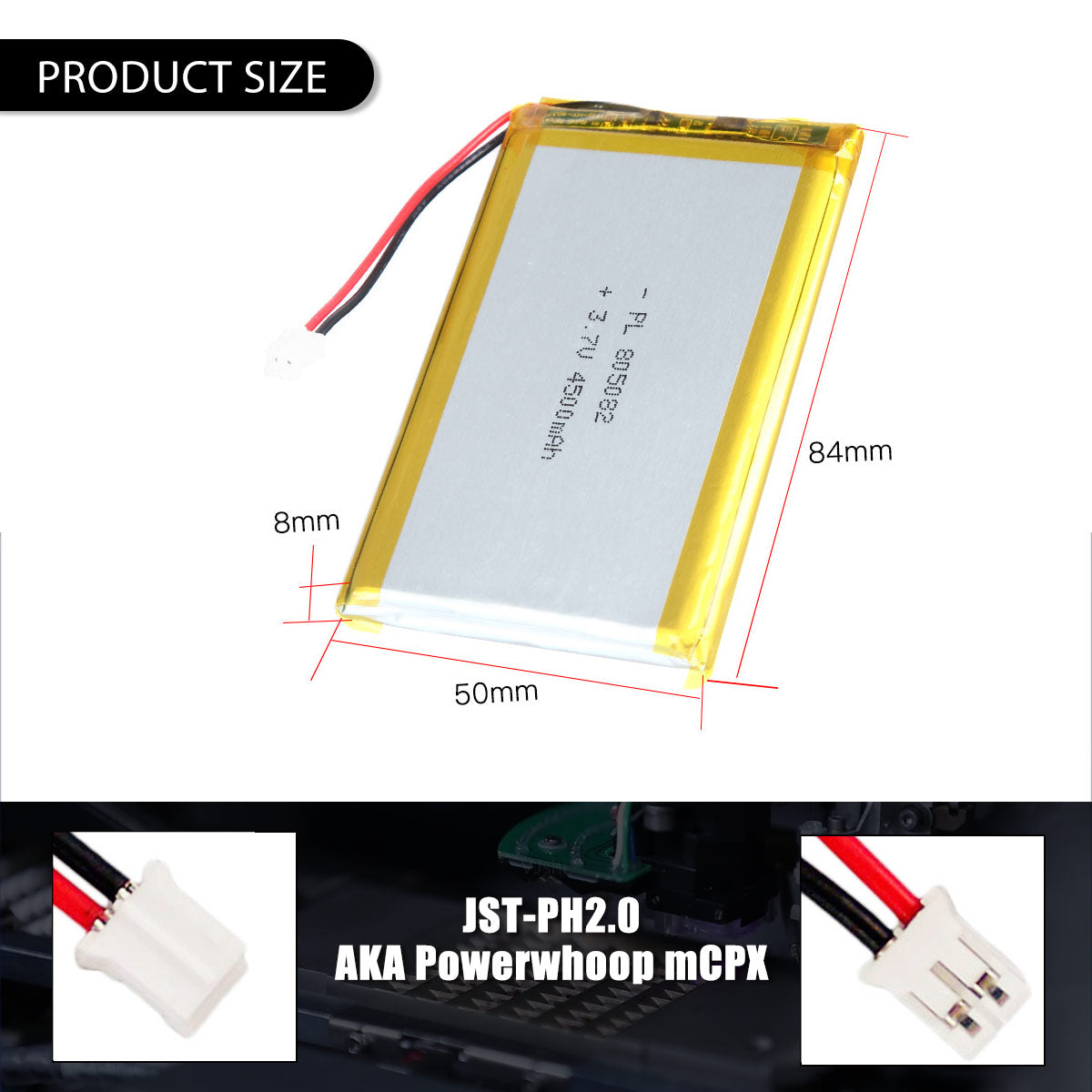 3.7V 4500mAh 805082 재충전용 리튬 중합체 건전지 길이 84mm