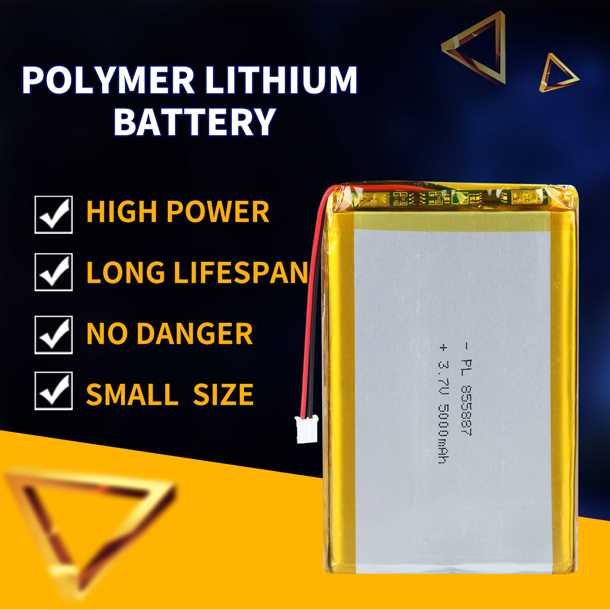 3,7 В, 5000 мАч, 855887, литий-полимерная аккумуляторная батарея