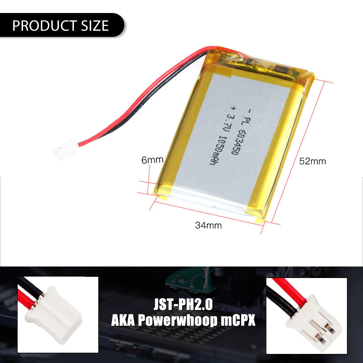 3.7V 1200mAh 603450 리튬 폴리머 배터리