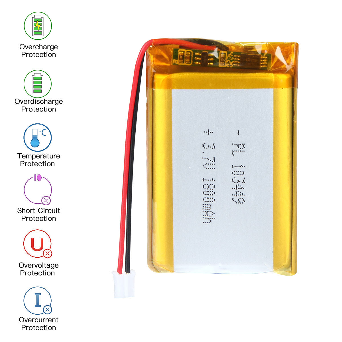 3.7V 1800mAh 103449 재충전용 리튬 중합체 건전지 길이 51mm