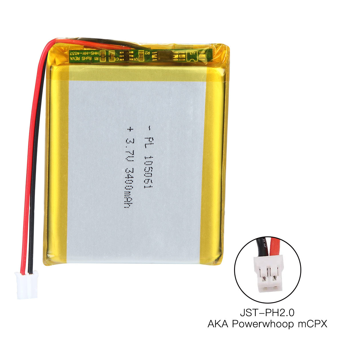 YDL 3.7V 3400mAh 105061 充電式リチウムポリマー電池 長さ 63mm