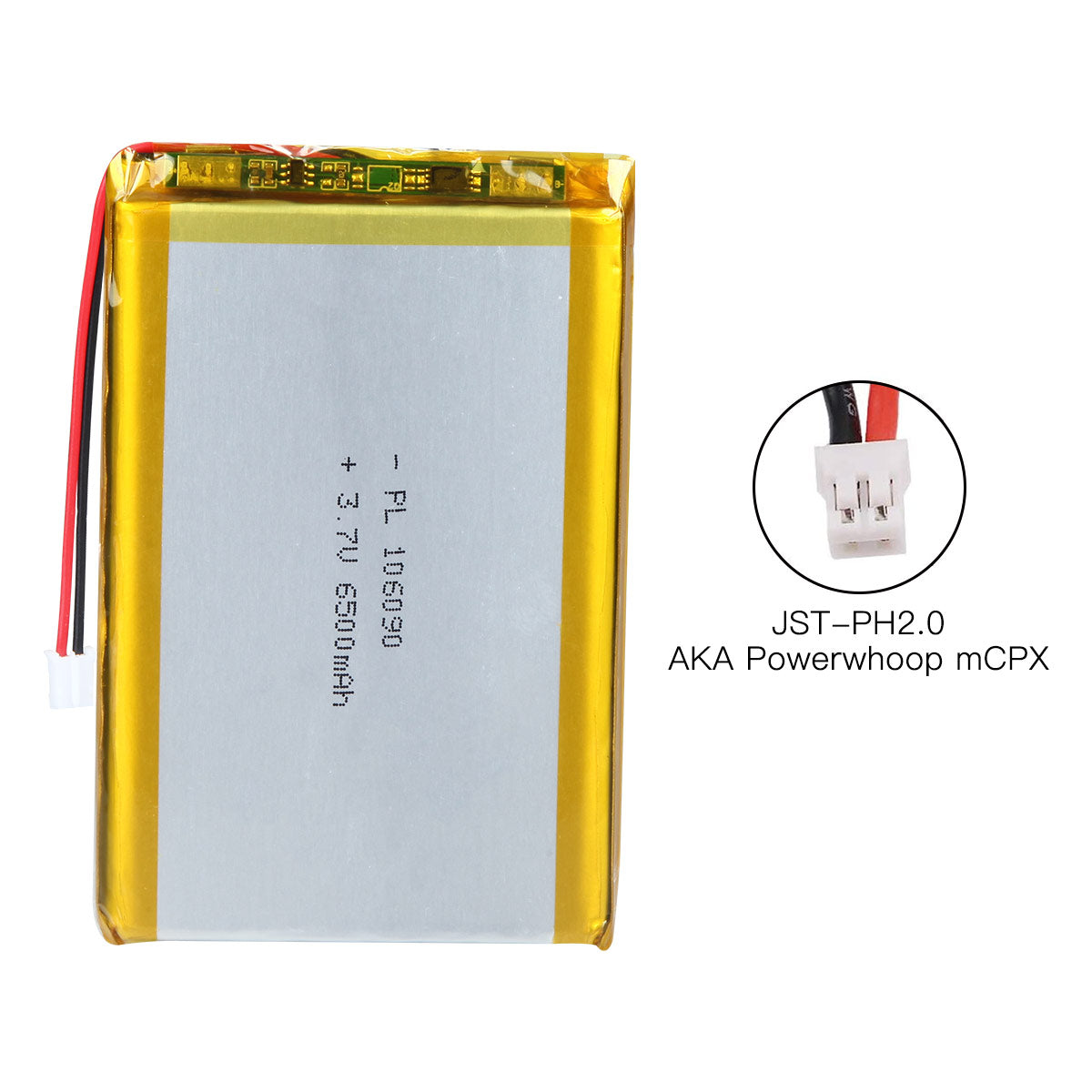 YDL 3.7V 6500mAh 106090 충전식 리튬 폴리머 배터리 길이 92mm