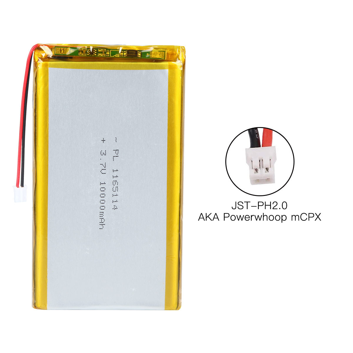 YDL 3.7V 10000mAh 1165114 재충전용 리튬 중합체 건전지 길이 116mm