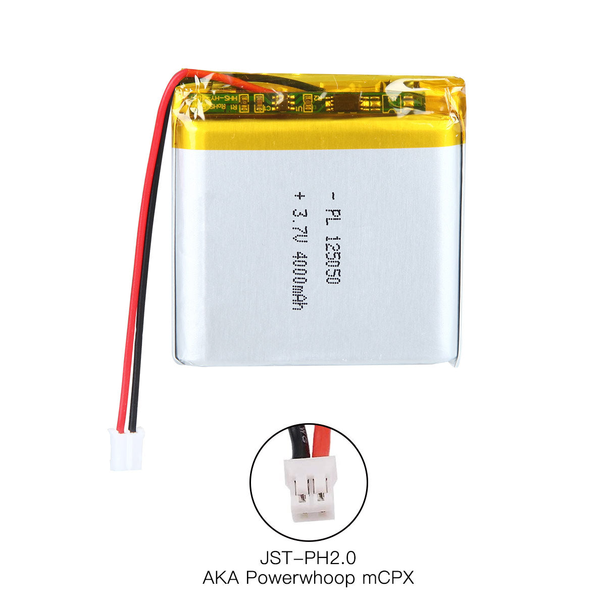 YDL 3.7V 4000mAh 125050 충전식 리튬 폴리머 배터리 길이 52mm