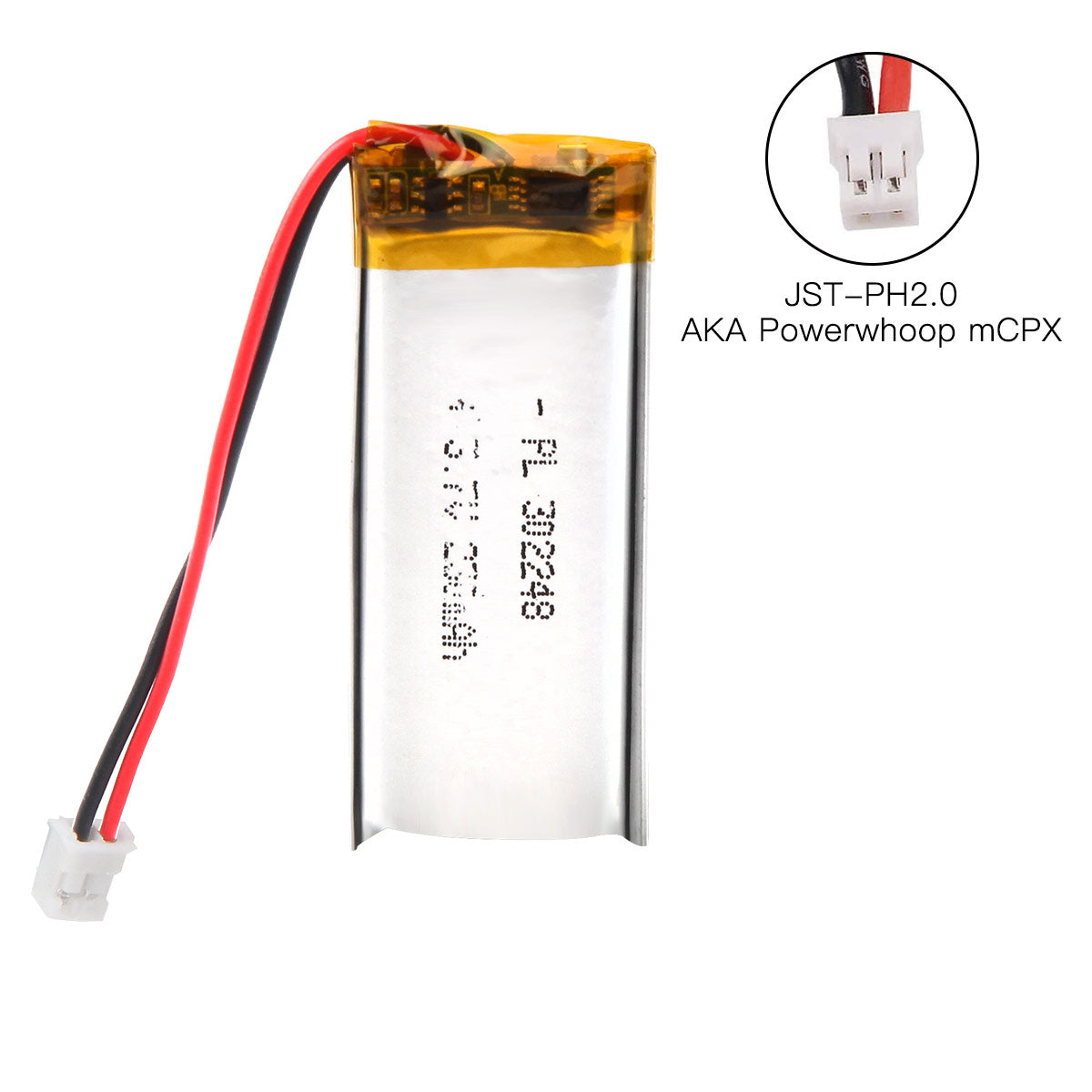 YDL 3.7V 230mAh 302248 Rechargeable Lithium Polymer Battery Length 50mm