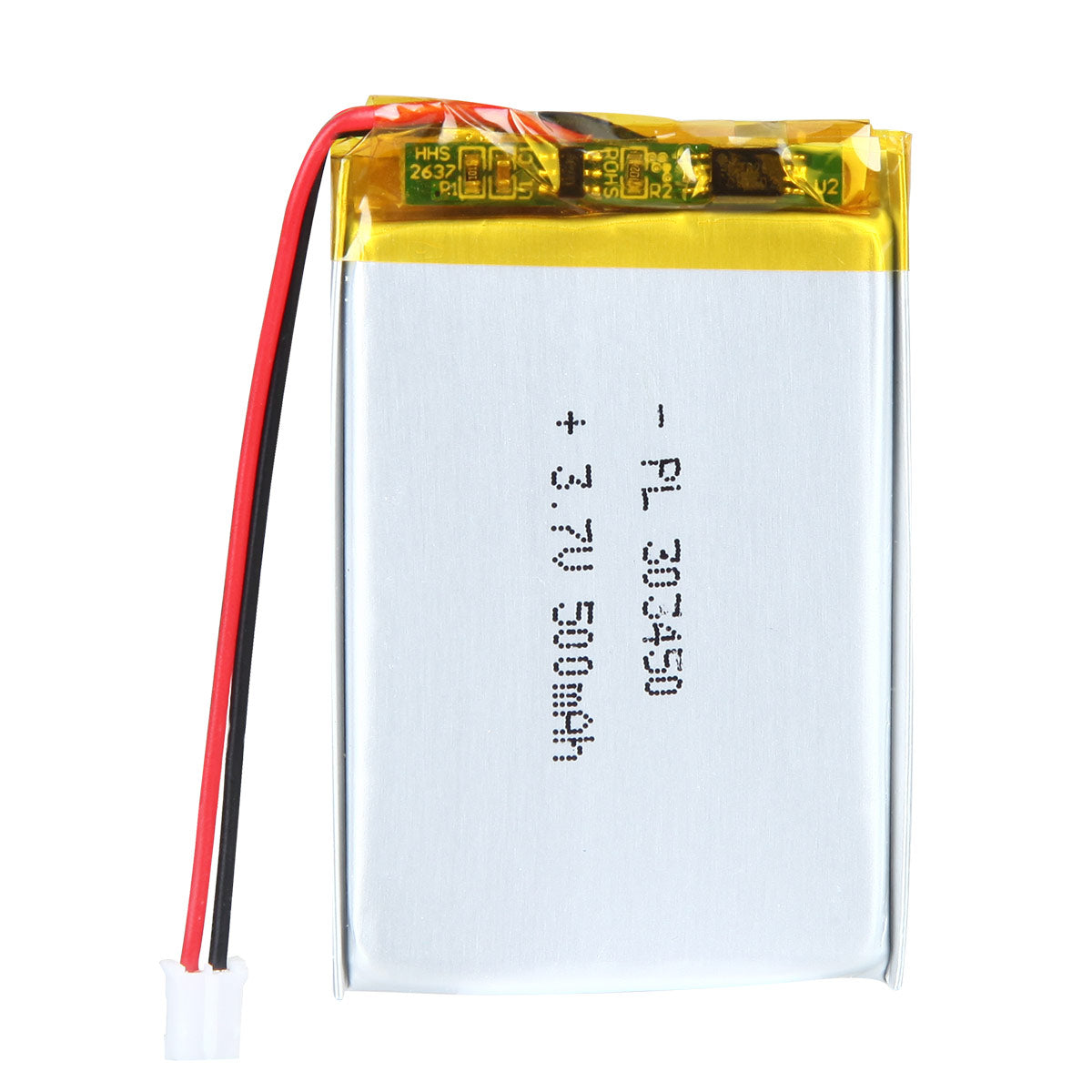 3.7V 500mAh 303450 재충전용 리튬 중합체 건전지 길이 52mm