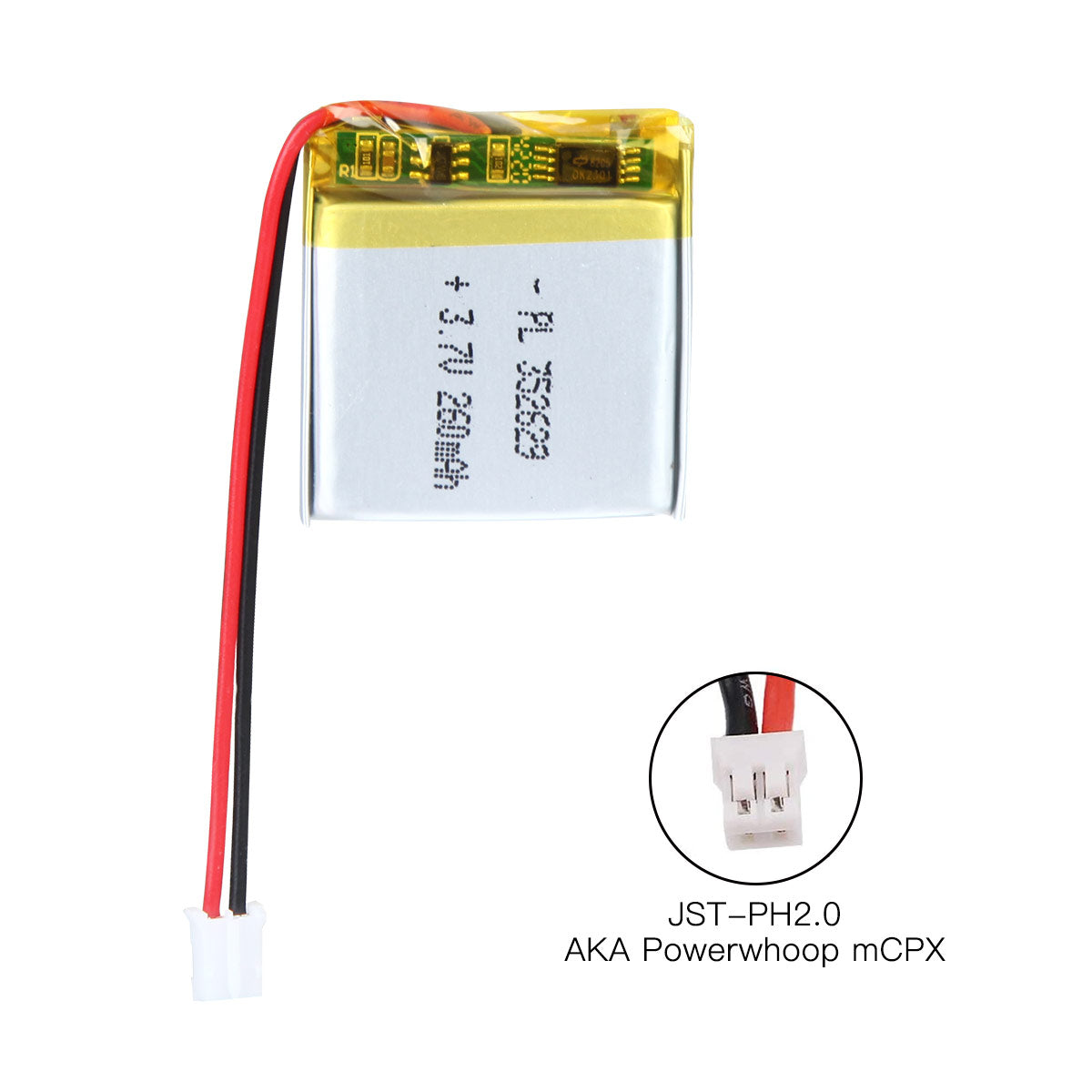 YDL 3.7V 260mAh 352629 Rechargeable Lipo Battery with JST Connector - YDL Battery