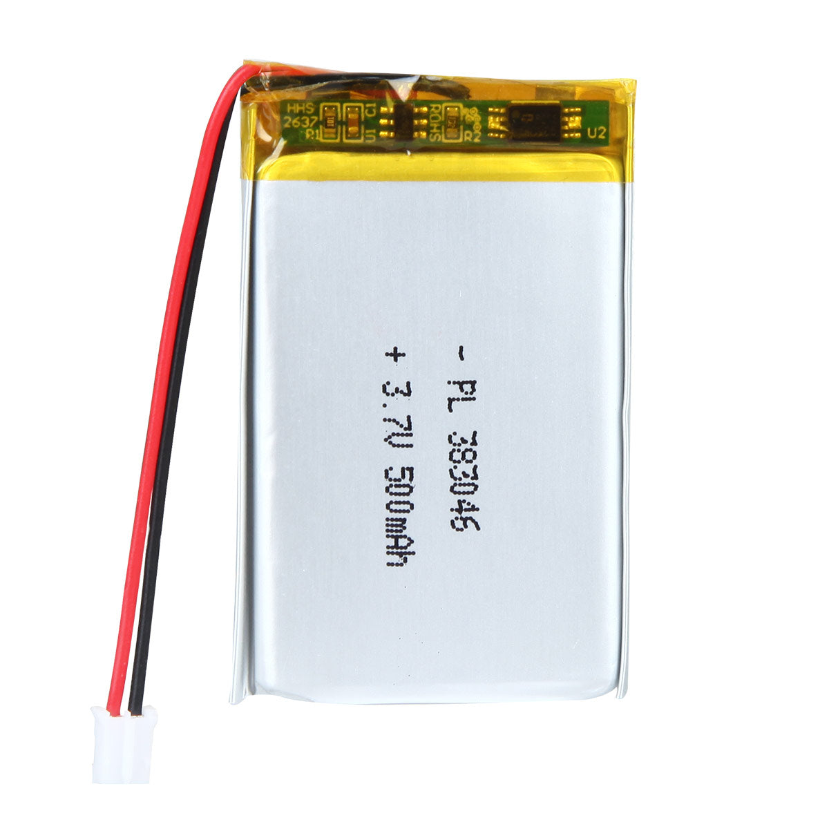 YDL 3.7V 500mAh 383046 충전식 리튬 폴리머 배터리 길이 48mm