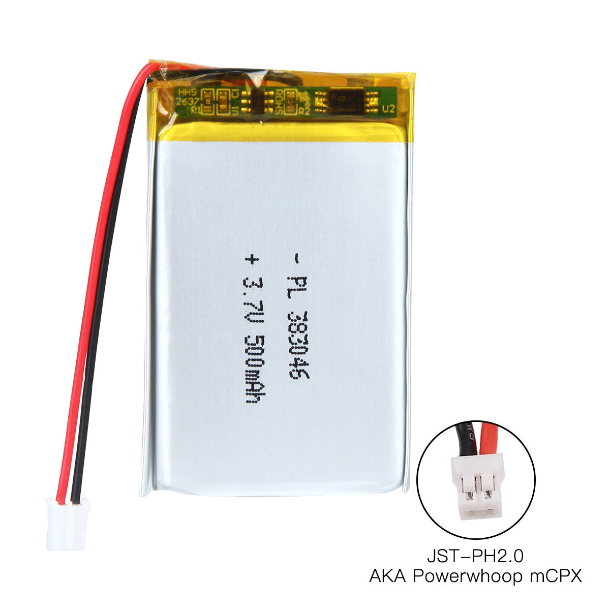 YDL 3.7V 500mAh 383046 충전식 리튬 폴리머 배터리 길이 48mm