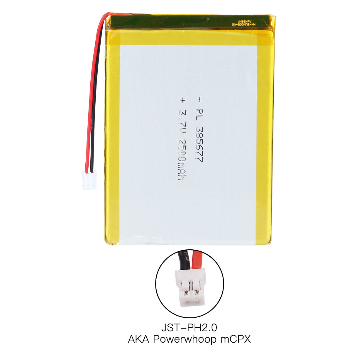YDL 3.7V 2500mAh 385677 充電式リチウムポリマー電池 長さ 79mm