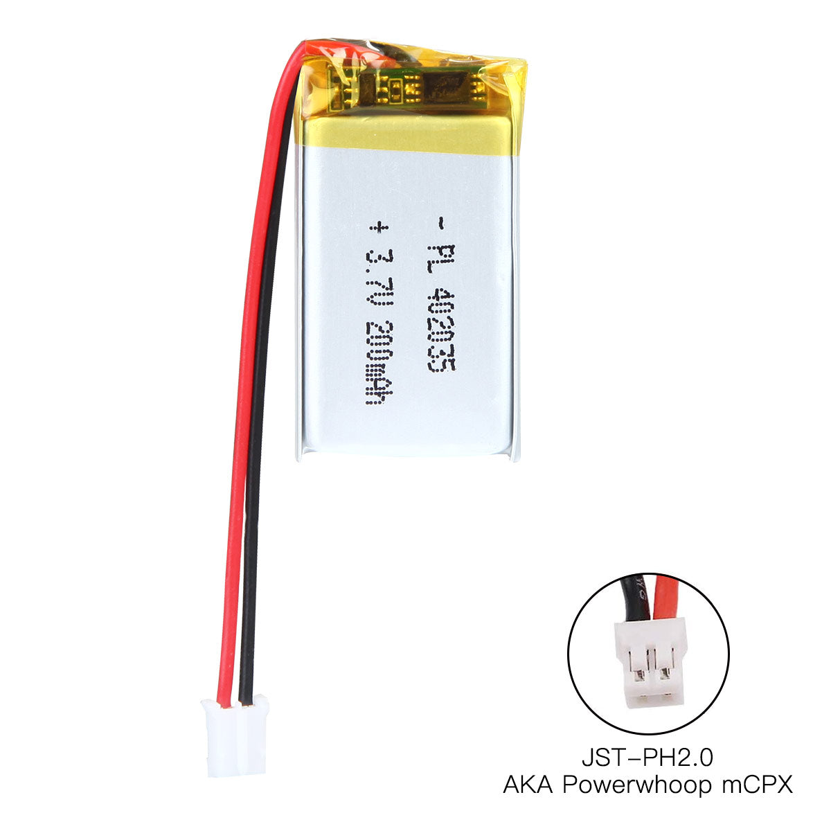 YDL 3.7V 200mAh 402035 充電式リチウムポリマー電池 長さ 37mm