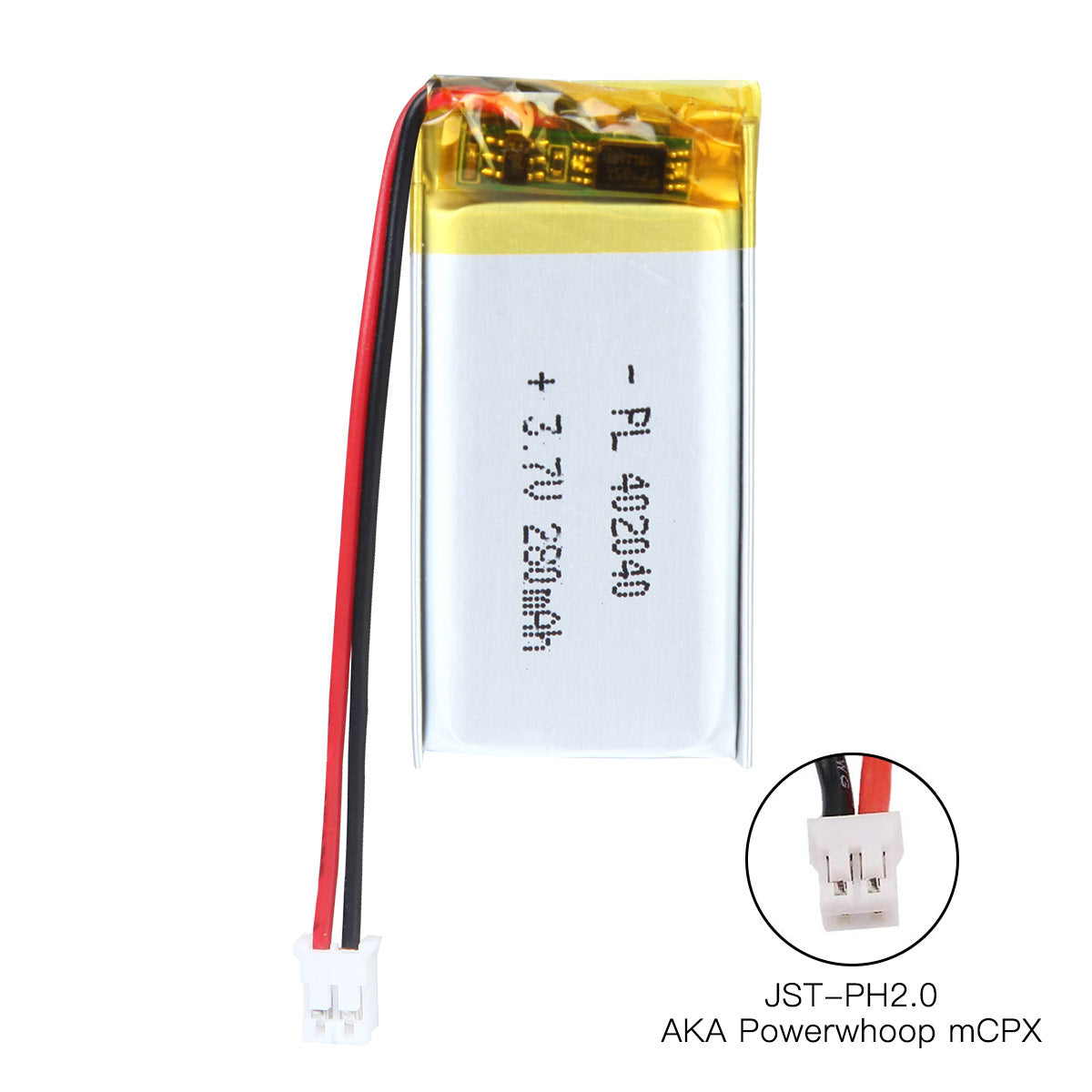YDL 3.7V 280mAh 402040 Rechargeable Lipo Battery with JST Connector - YDL Battery