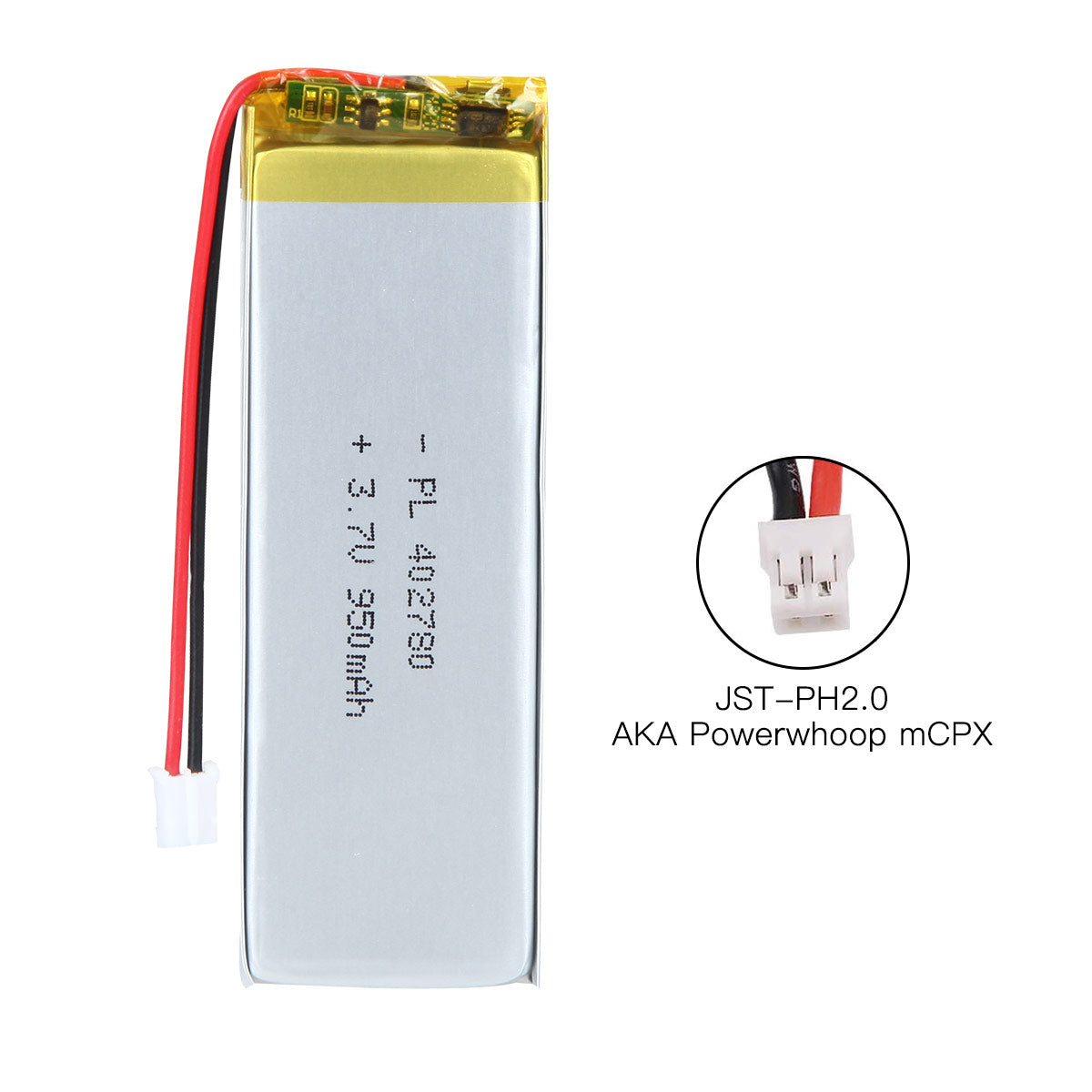 Batteria ricaricabile agli ioni di litio polimerica YDL 3,7 V 950 mAh 402780 Lunghezza 82 mm