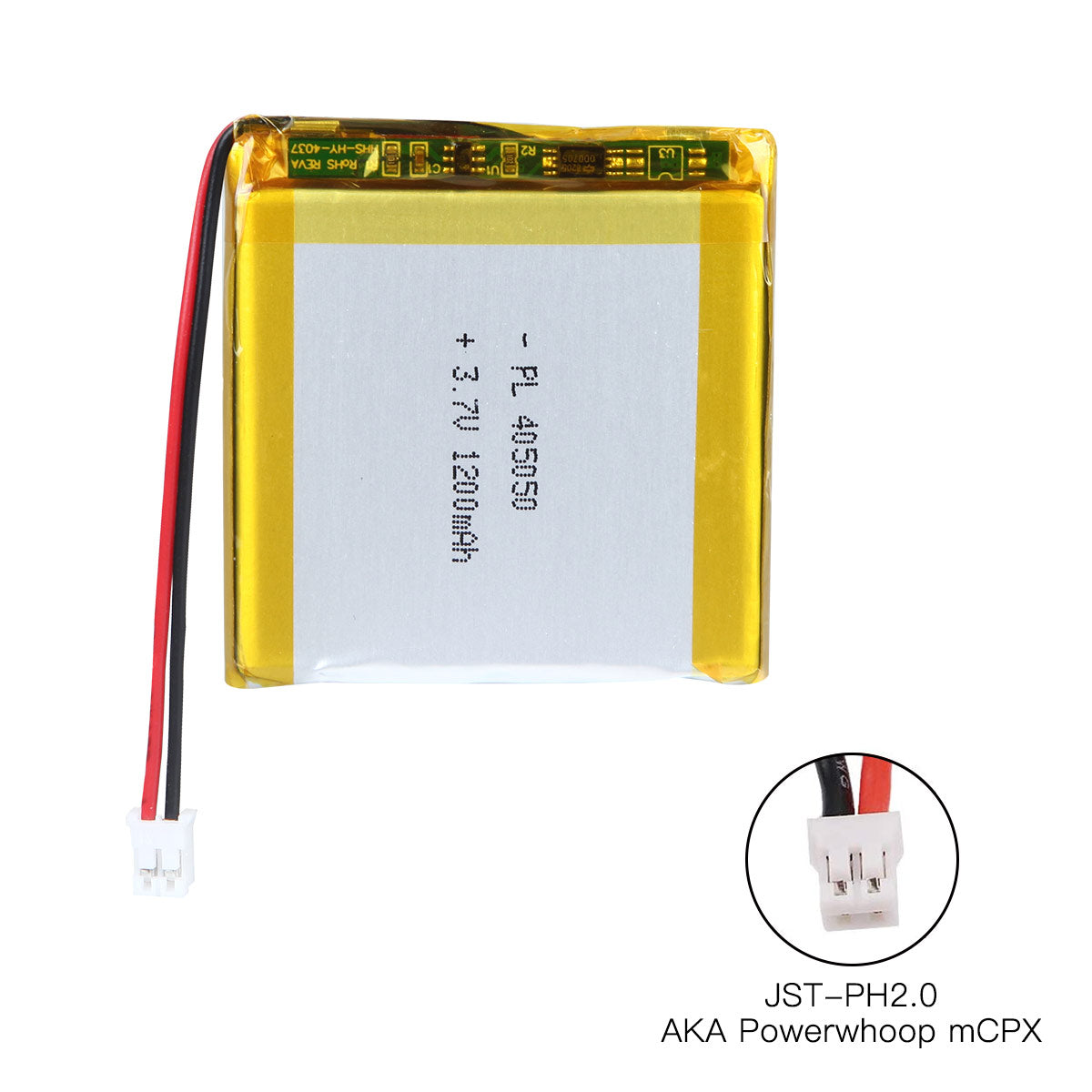 YDL 3.7V 1200mAh 405050 Rechargeable Lipo Battery with JST Connector - YDL Battery
