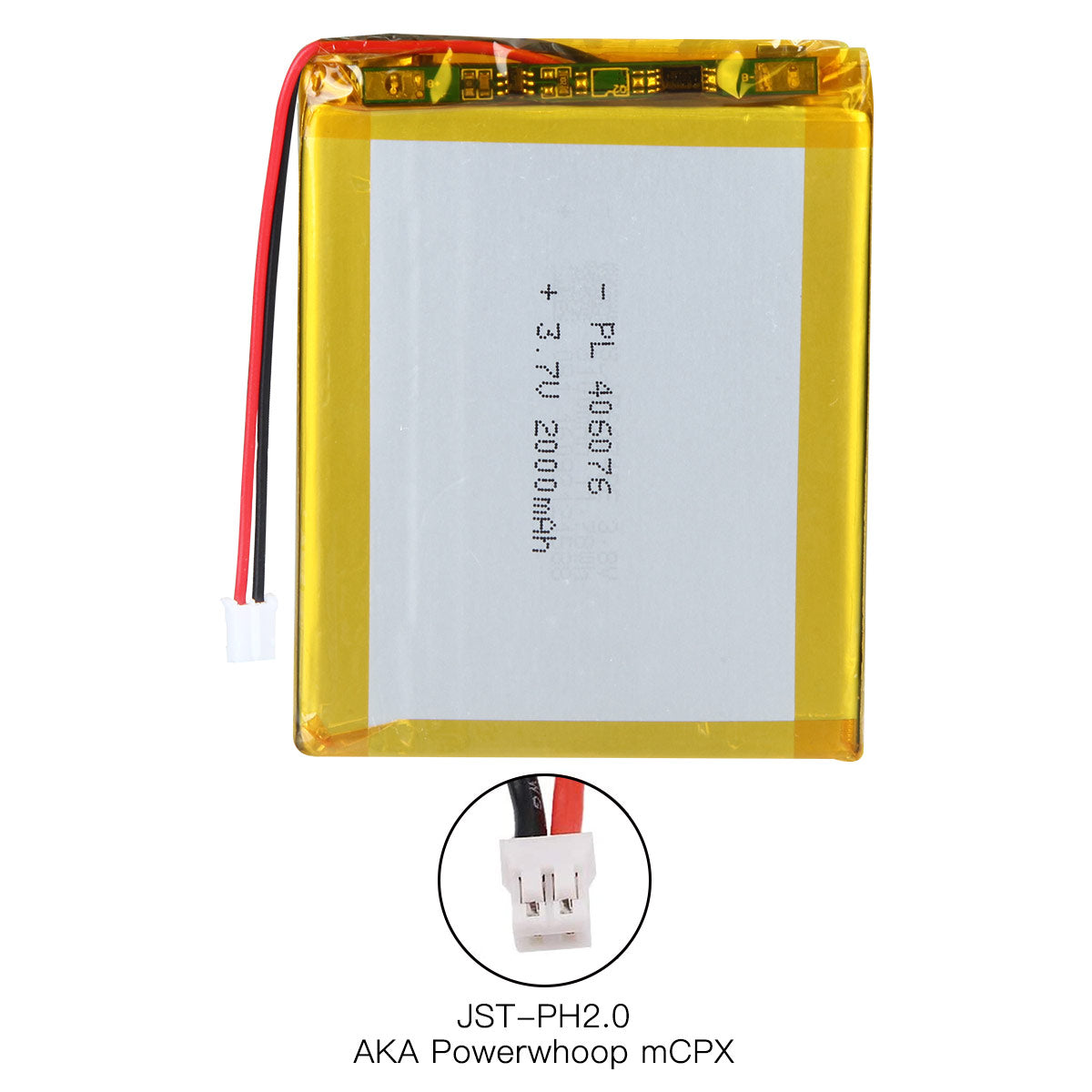 YDL 3.7V 2000mAh 406076 충전식 리튬 폴리머 배터리 길이 78mm