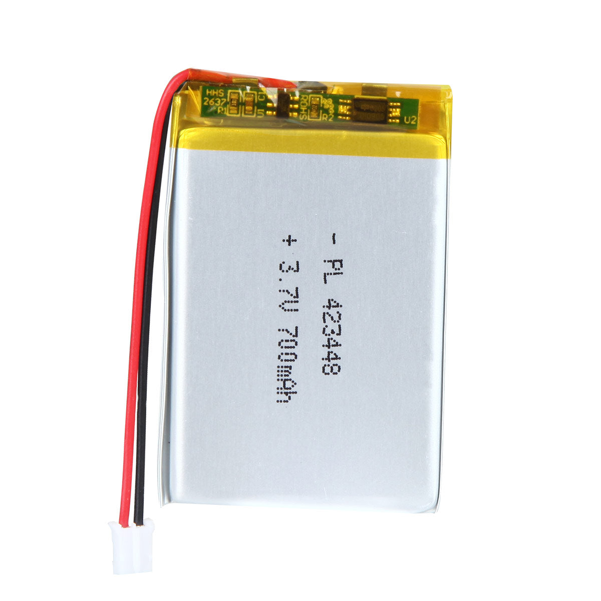 YDL 3.7V 700mAh 423448 Rechargeable Lipo Battery with JST Connector - YDL Battery