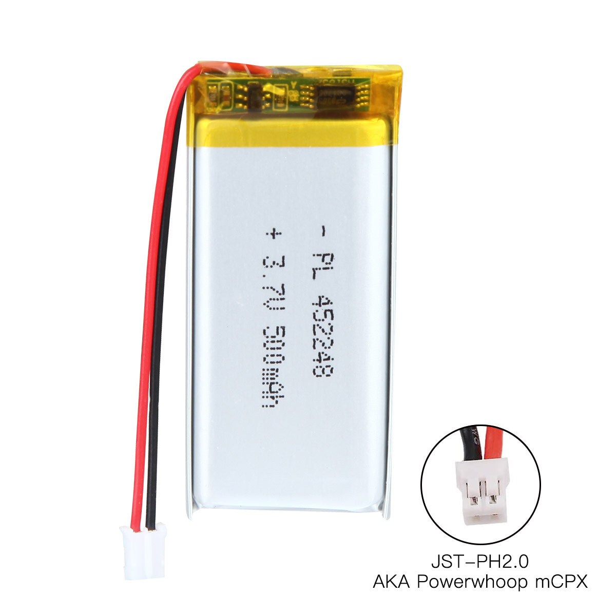 YDL 3.7V 500mAh 452248 充電式リチウムポリマー電池 長さ 50mm