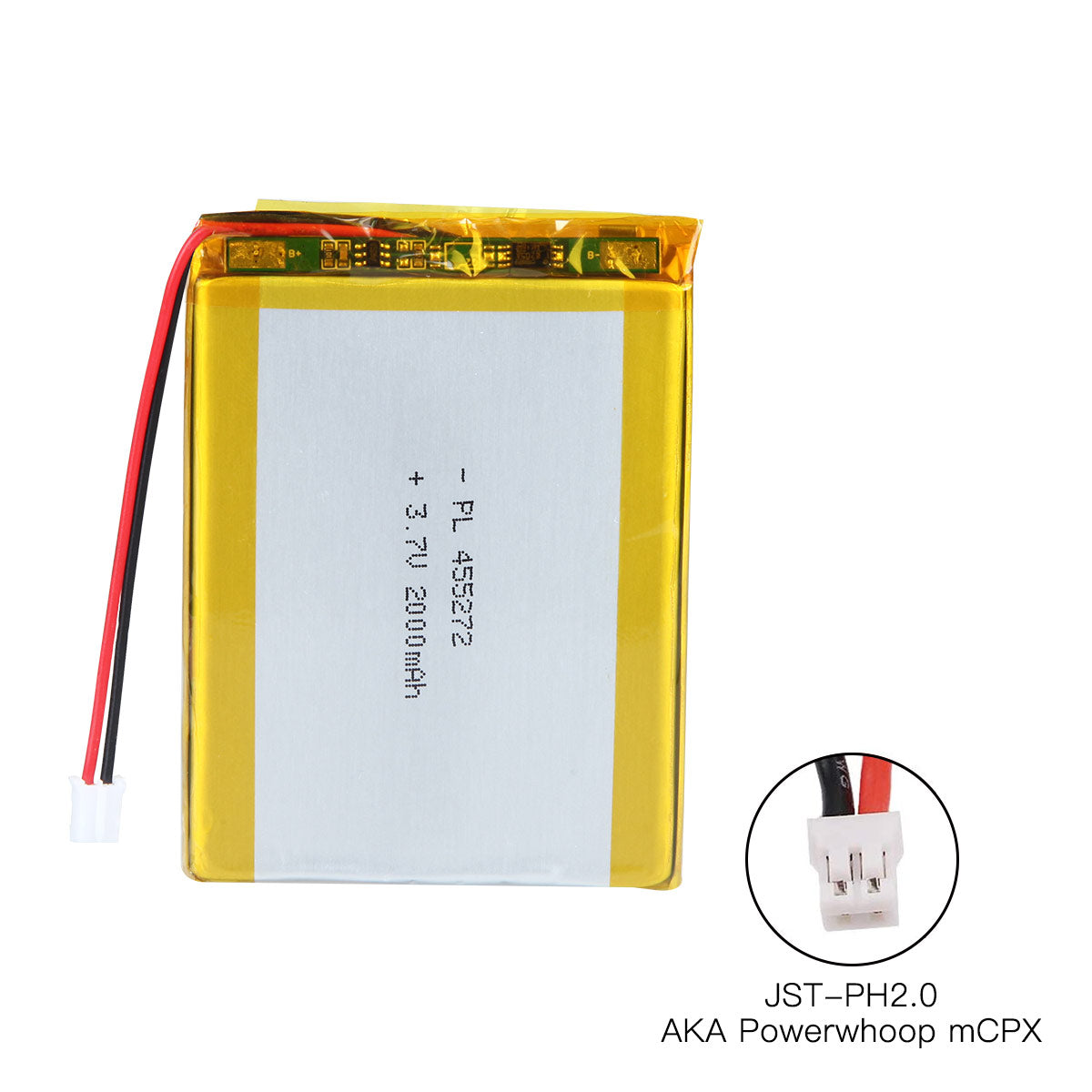 YDL 3.7V 2000mAh 455272 充電式リチウムポリマー電池 長さ 74mm