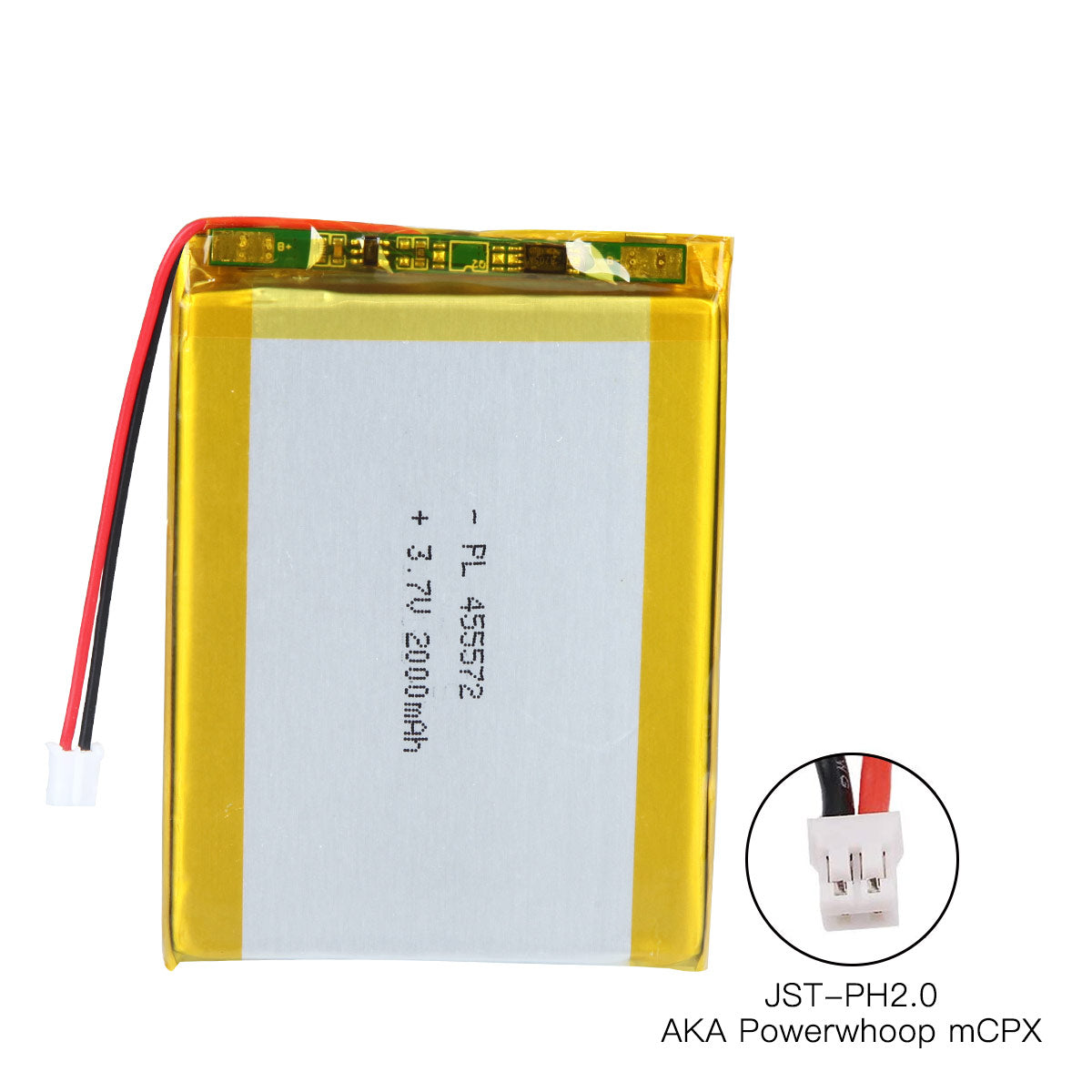 YDL 3.7V 2000mAh 455572 充電式リチウムポリマー電池 長さ 74mm