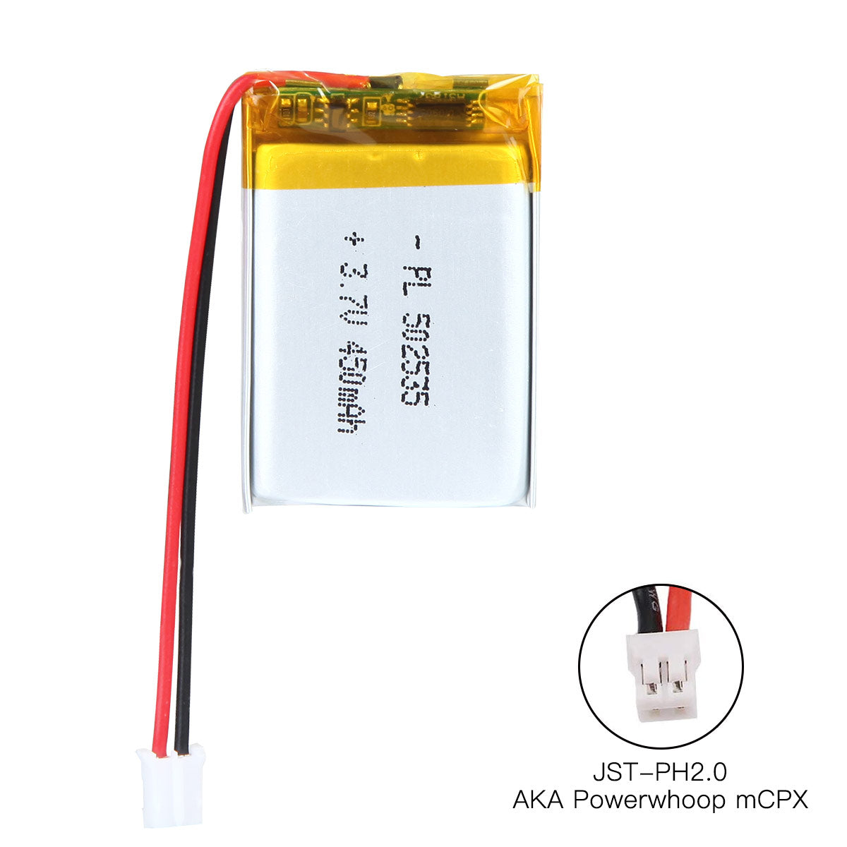 YDL 3.7V 450mAh 502535 Rechargeable Lipo Battery JST Connector - YDL Battery