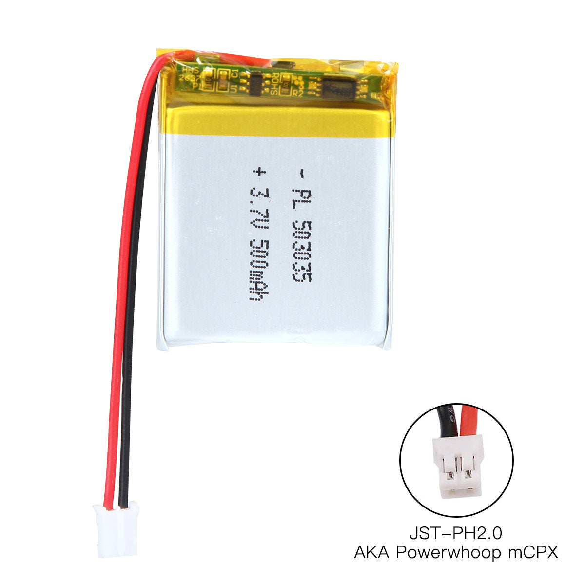 YDL 3.7V 500mAh 503035 充電式リチウムポリマー電池 長さ 37mm
