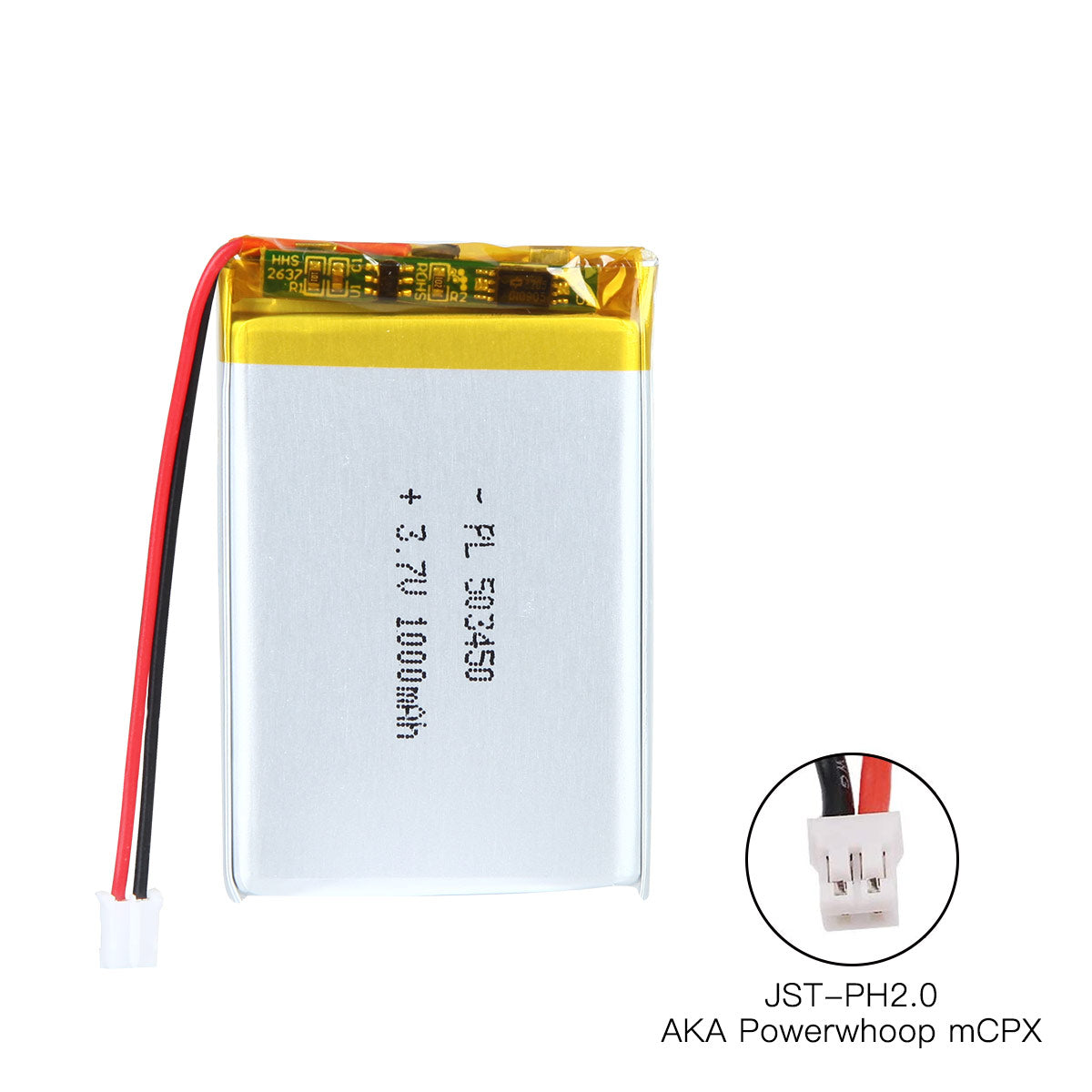 YDL 3.7V 1000mAh 503450 충전식 리튬 폴리머 배터리 길이 52mm