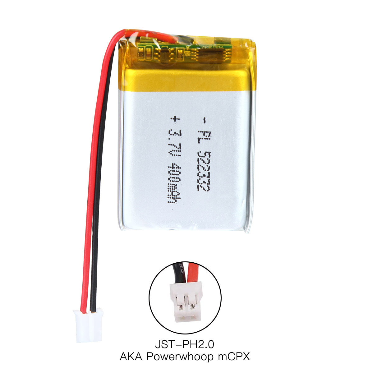 YDL 3.7V 400mAh 522332 充電式リチウムポリマー電池 長さ 34mm