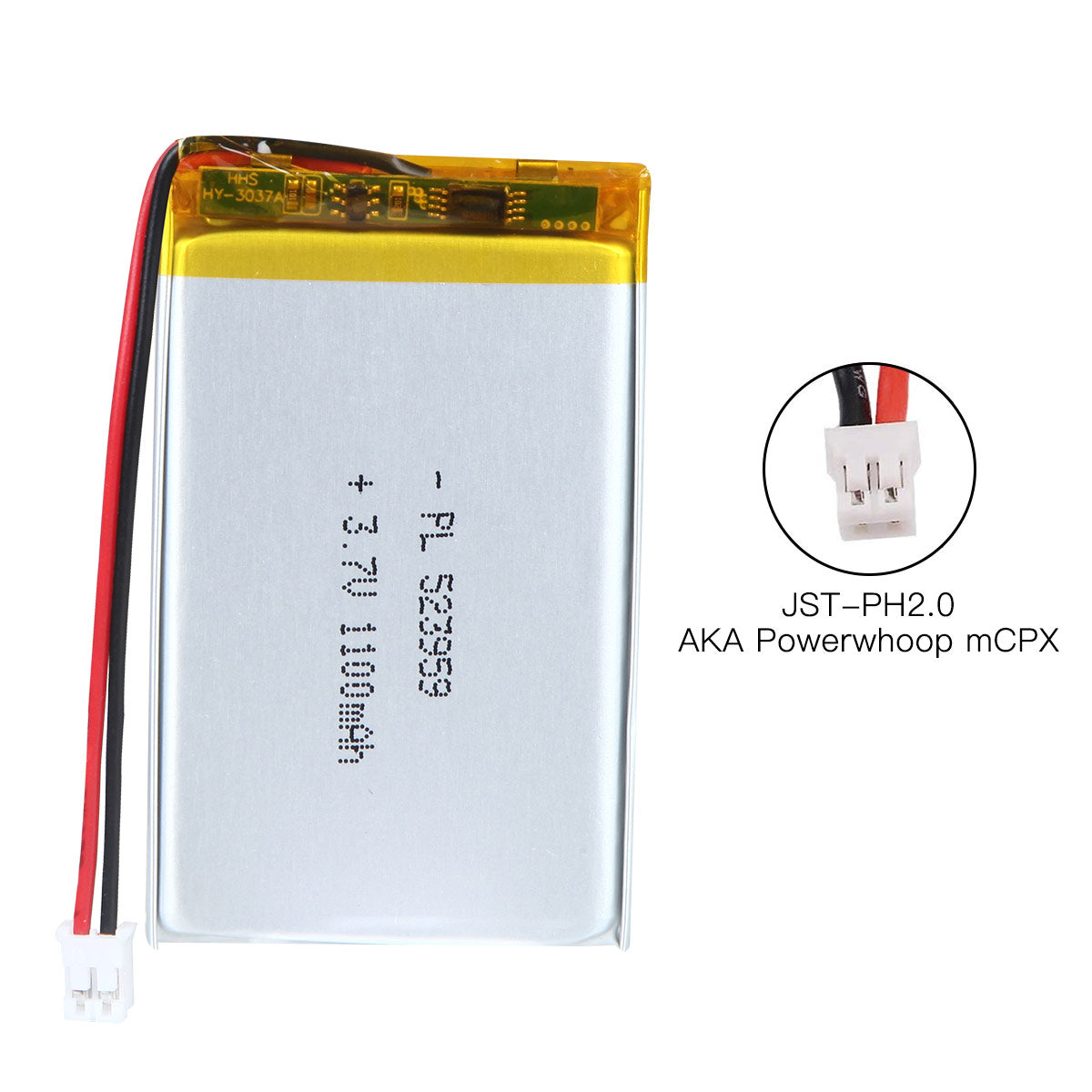 YDL 3.7V 1100mAh 523959 充電式リチウムポリマー電池 長さ 61mm