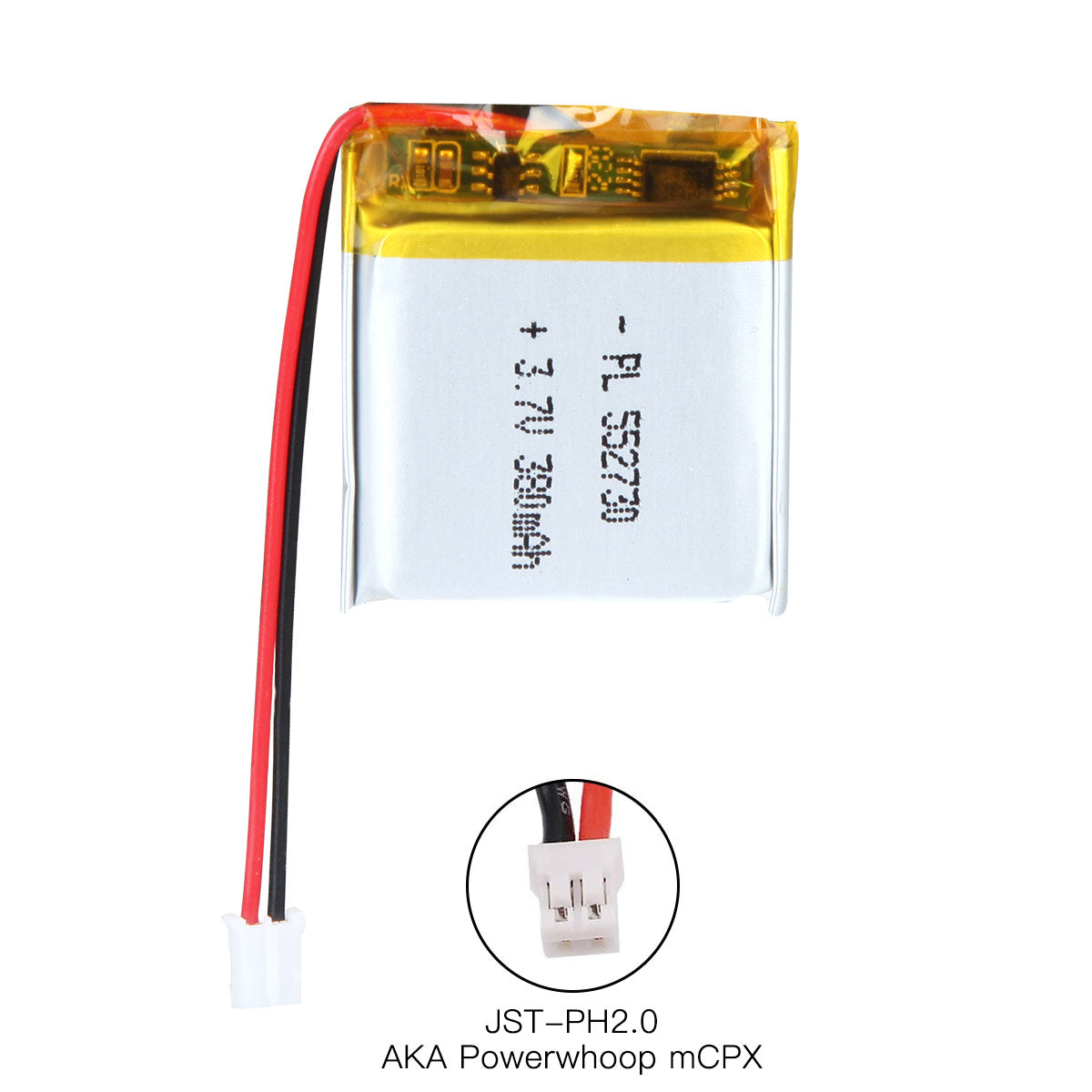YDL 3.7V 380mAh 552730 充電式リチウムポリマー電池 長さ 32mm