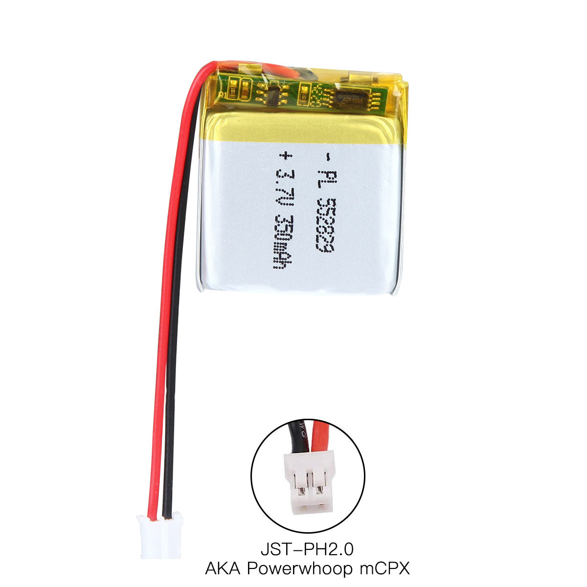 YDL 3.7V 350mAh 552829 充電式リチウムポリマー電池 長さ 31mm