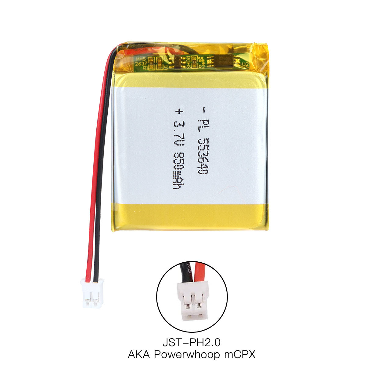 YDL 3.7V 850mAh 553640 充電式リポバッテリー 長さ 42mm