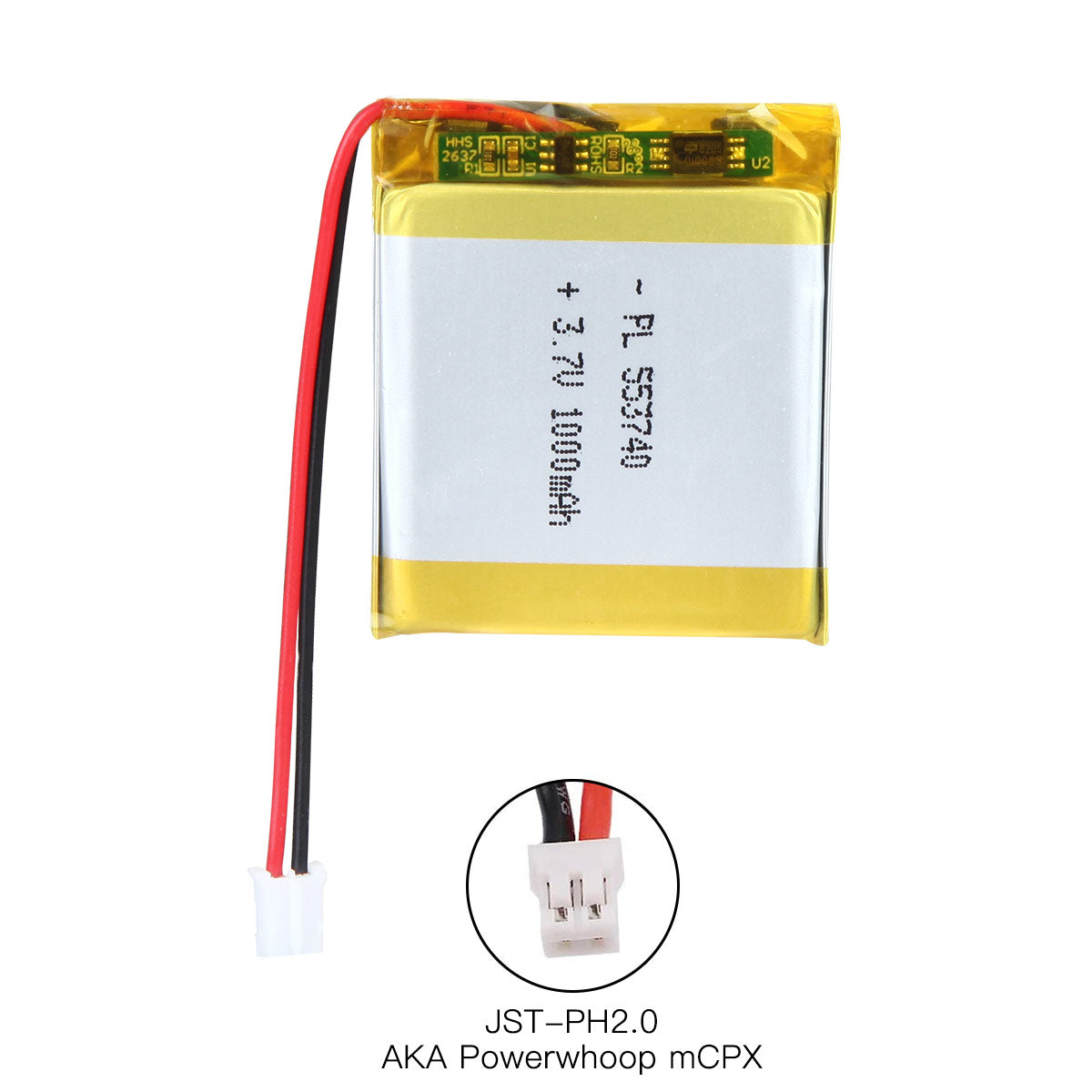 YDL 3.7V 1000mAh 553740 충전식 리튬 폴리머 배터리 길이 42mm