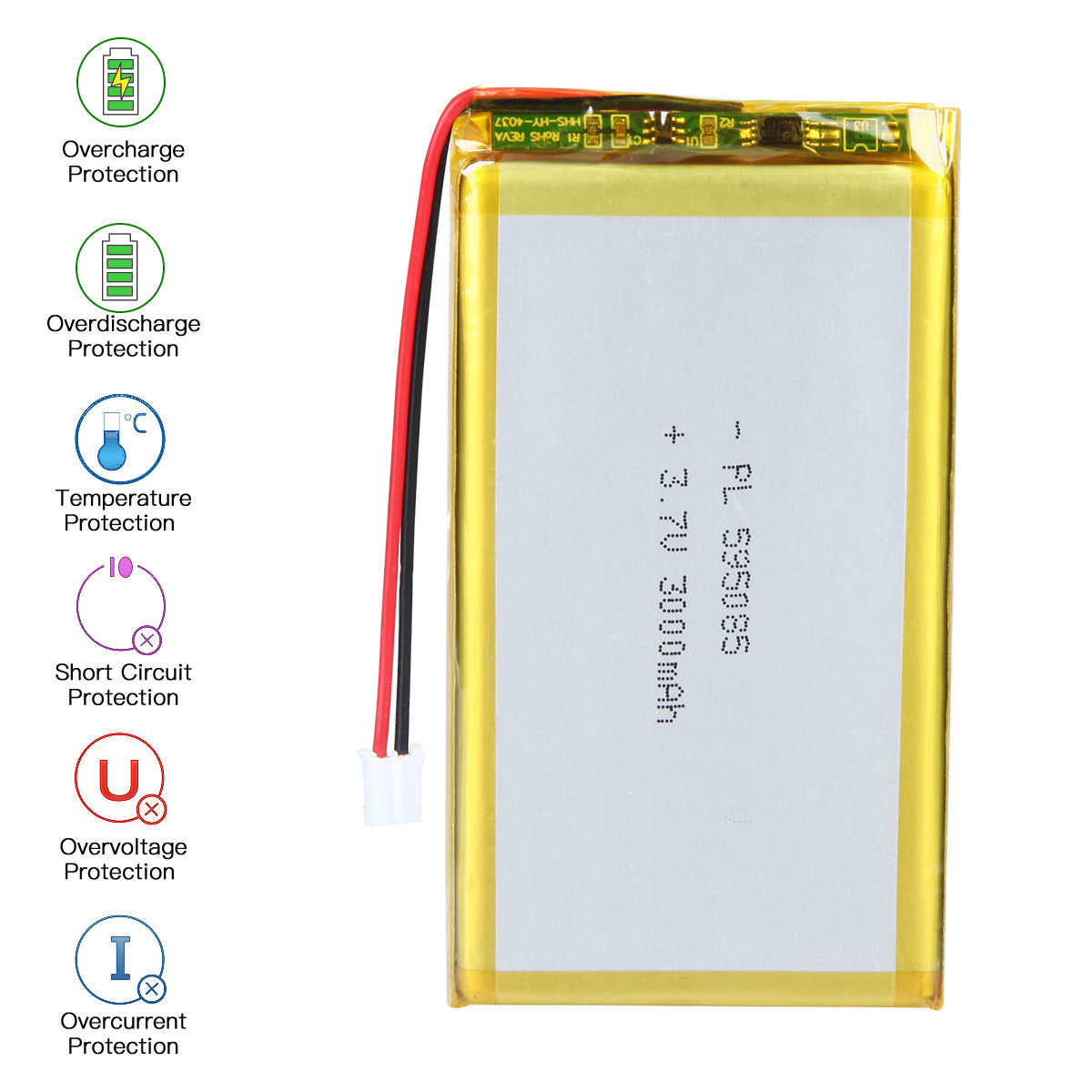 Batería recargable de polímero de litio YDL 3.7V 3000mAh 595085