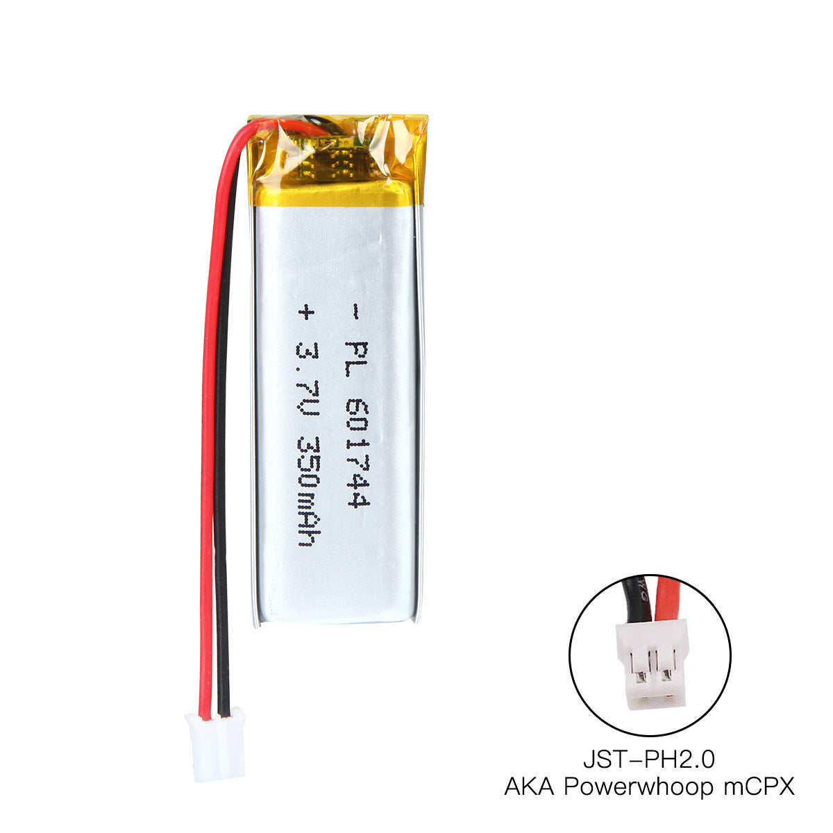 YDL 3.7V 350mAh 601744 충전식 리튬 폴리머 배터리 길이 46mm