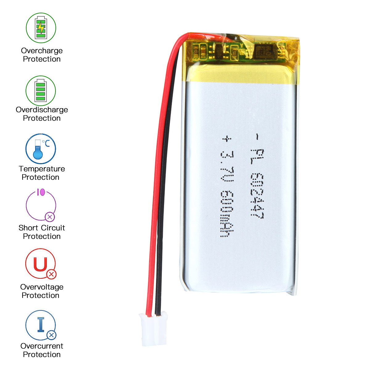 YDL 3.7V 600mAh 602447 充電式リチウムポリマー電池