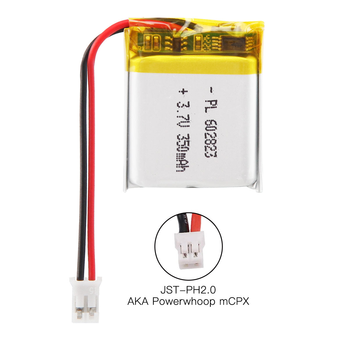 YDL 3.7V 350mAh 602823 充電式リチウムポリマー電池 長さ 25mm