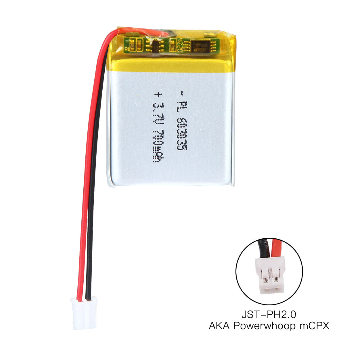 YDL 3.7V 700mAh 603035 충전식 폴리머 리튬 이온 배터리 길이 37mm
